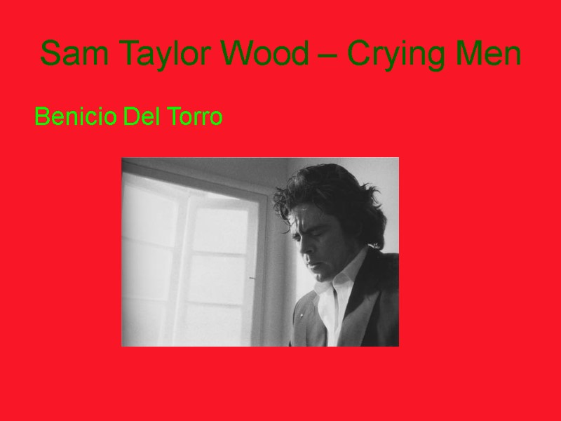 Sam Taylor Wood – Crying Men Benicio Del Torro